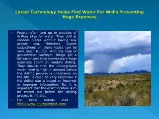 find water for wells