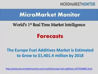The Europe Fuel Additives Market is Estimated to Grow to $1,