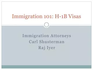 Immigration 101: H-1B Temporary Work Visas