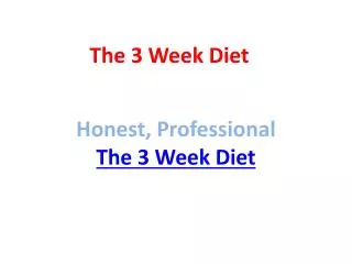 the 3 week diet review