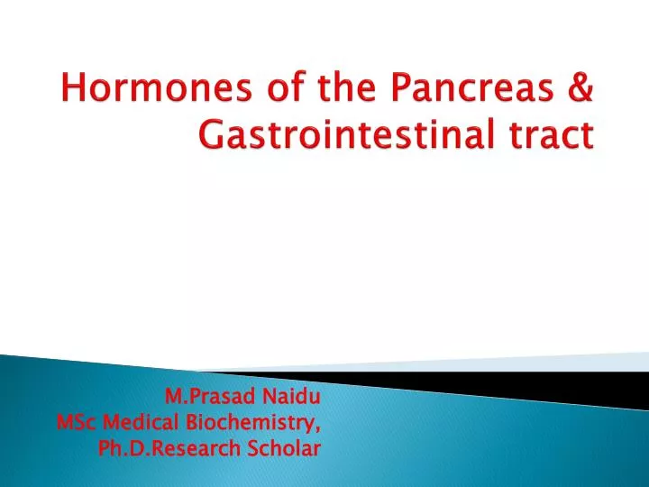 hormones of the pancreas gastrointestinal tract