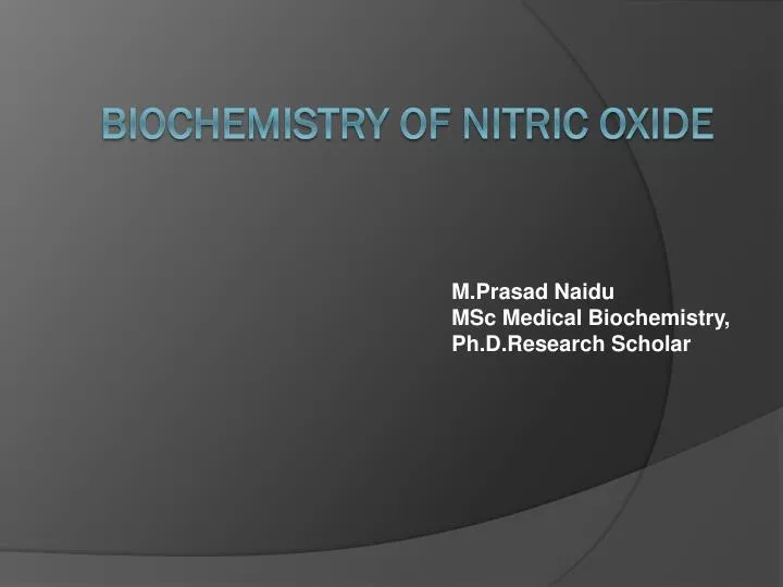 biochemistry of nitric oxide