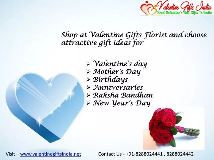 shop at valentine gifts florist and choose attractive gift ideas for