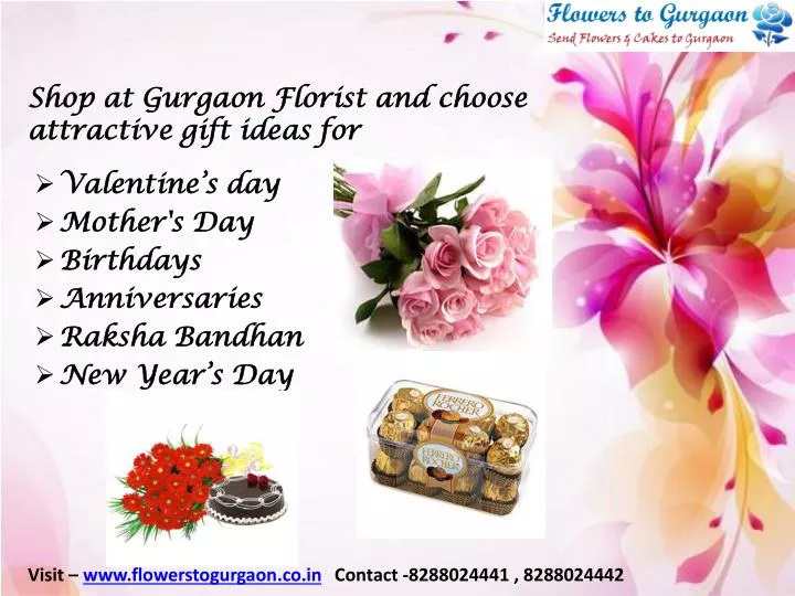 shop at g urgaon florist and choose attractive gift ideas for