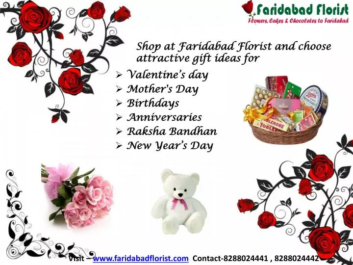 shop at faridabad florist and choose attractive gift ideas for