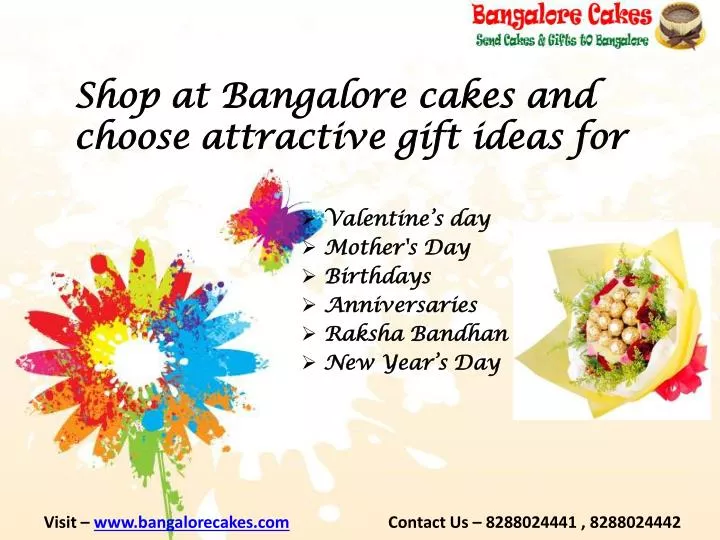 shop at bangalore cakes and choose attractive gift ideas for
