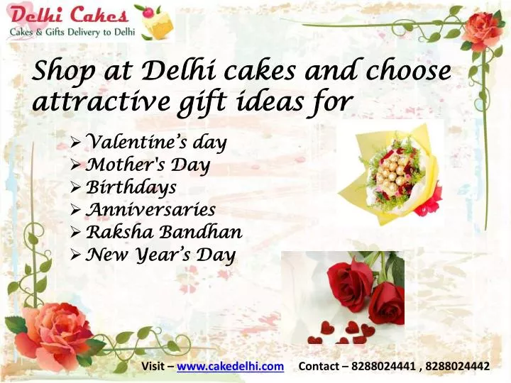 shop at delhi cakes and choose attractive gift ideas for