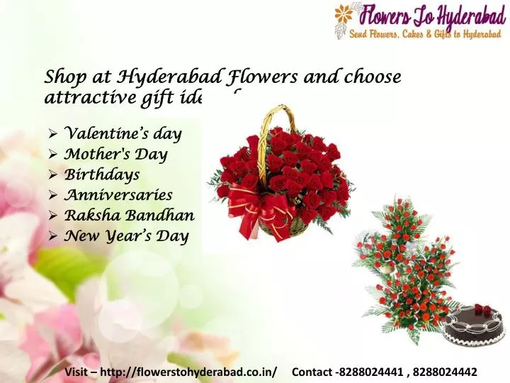 shop at hyderabad flowers and choose attractive gift ideas for