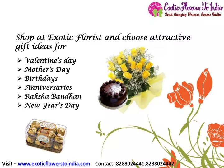 shop at exotic florist and choose attractive gift ideas for