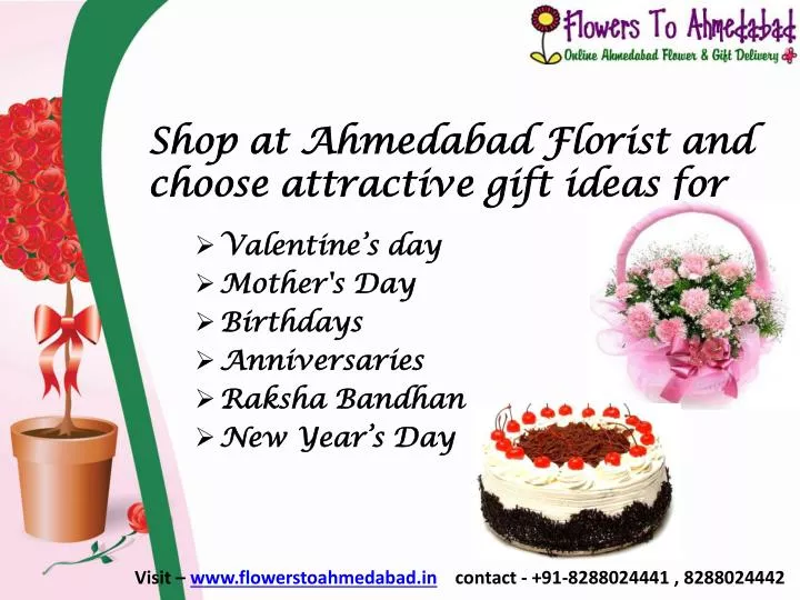 shop at ahmedabad florist and choose attractive gift ideas for