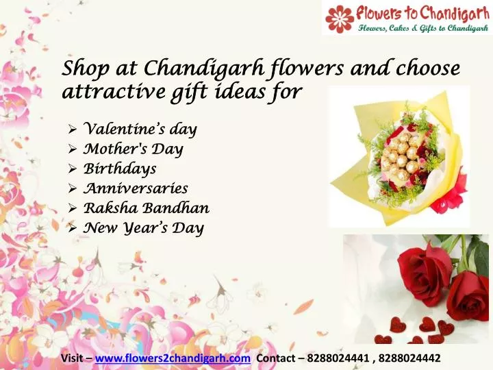 shop at chandigarh flowers and choose attractive gift ideas for