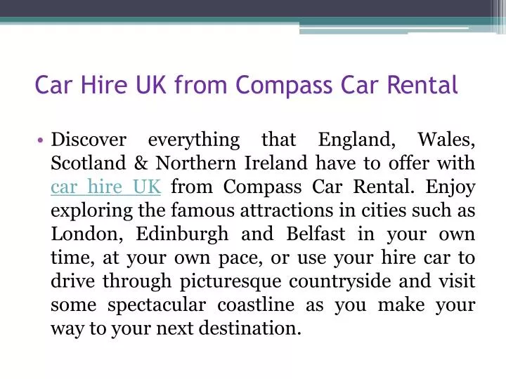 car hire uk from compass car rental