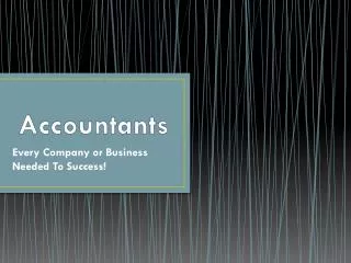 Accountants: Every Company or Business Needed To Success!