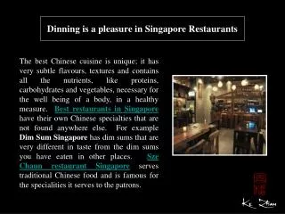 Dinning is a pleasure in Singapore Restaurants