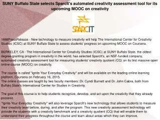 SUNY Buffalo State selects SparcIt's automated creativity