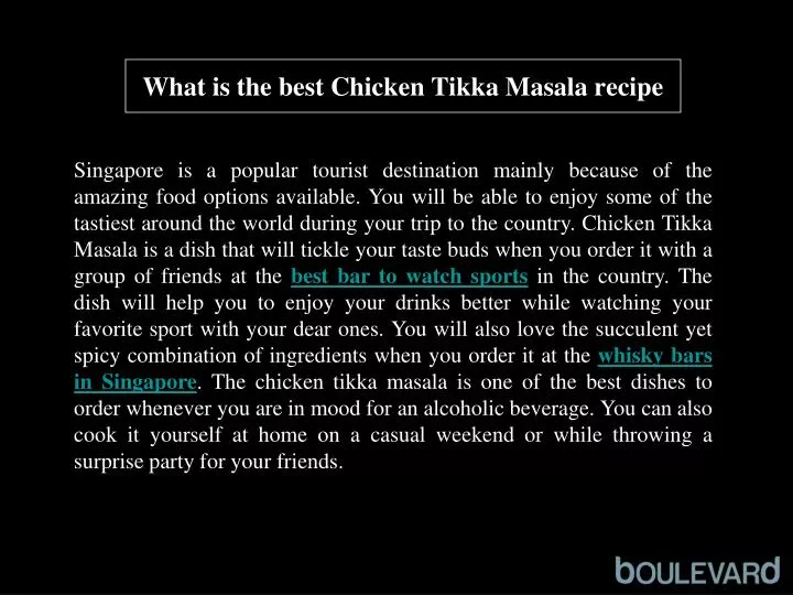 what is the best chicken tikka masala recipe