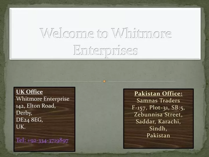 welcome to whitmore enterprises