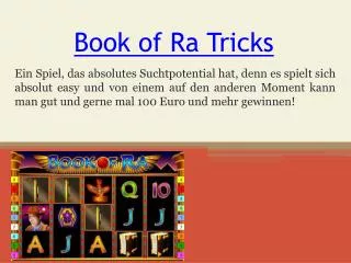Book of Ra Tricks