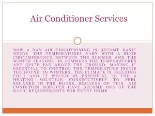 How to choose air conditioner services