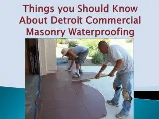 Things you Should Know About Detroit Commercial Masonry Wate