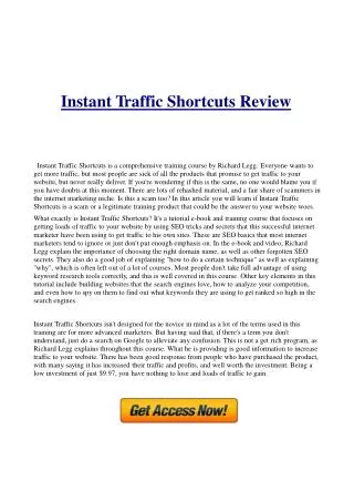 Instant Traffic Shortcuts Review