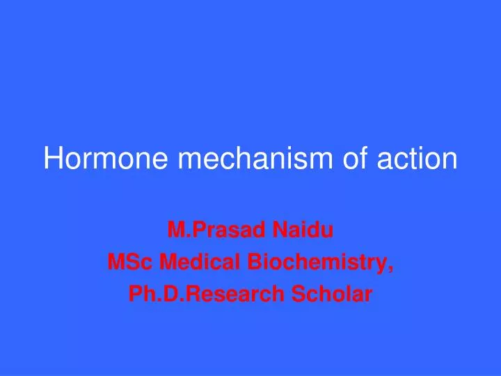 hormone mechanism of action