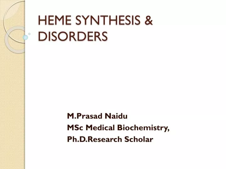 heme synthesis disorders