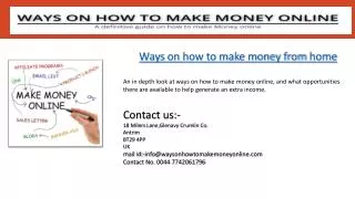 Ways On How To Make Money Online