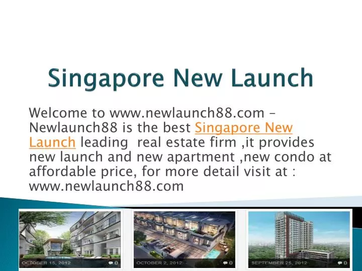 singapore new launch