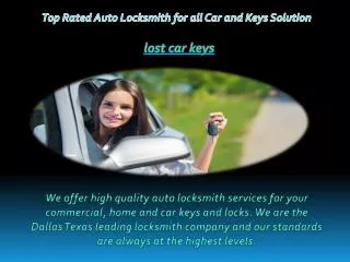 Top Rated Auto Locksmith for all Car and Keys Solutions
