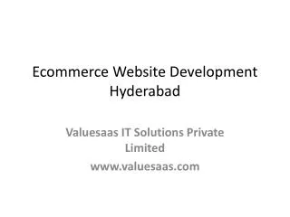 Ecommerce Website Design Development Hyderabad