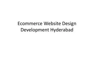Ecommerce Website Design Development Hyderabad