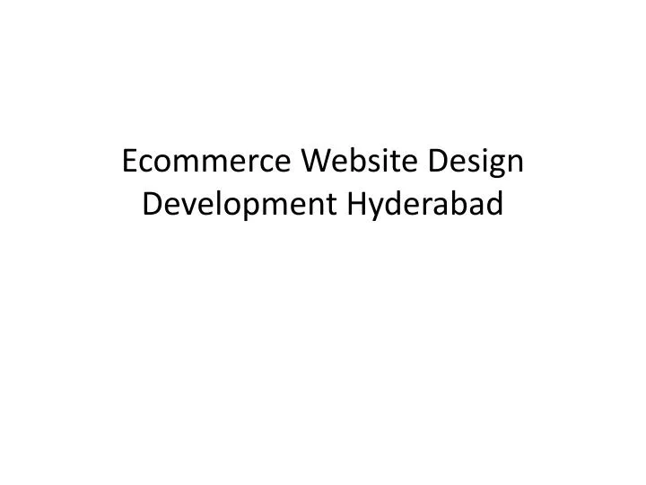 ecommerce website design development hyderabad