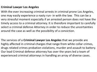Criminal Defense Attorney Los Angeles 