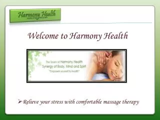Shiatsu Massage - Harmony Health
