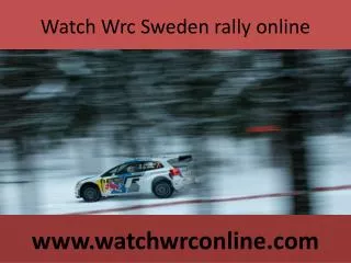 Watch Wrc Sweden rally online
