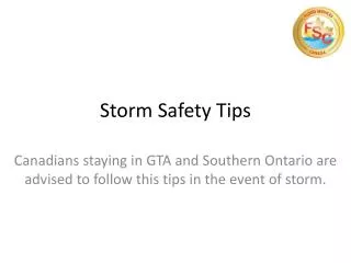 Storm Safety Tips Toronto