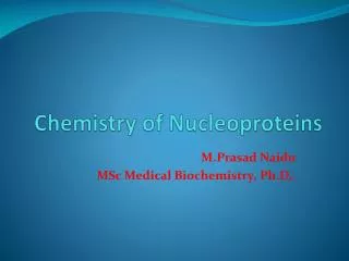 chemistry of nucleoproteins
