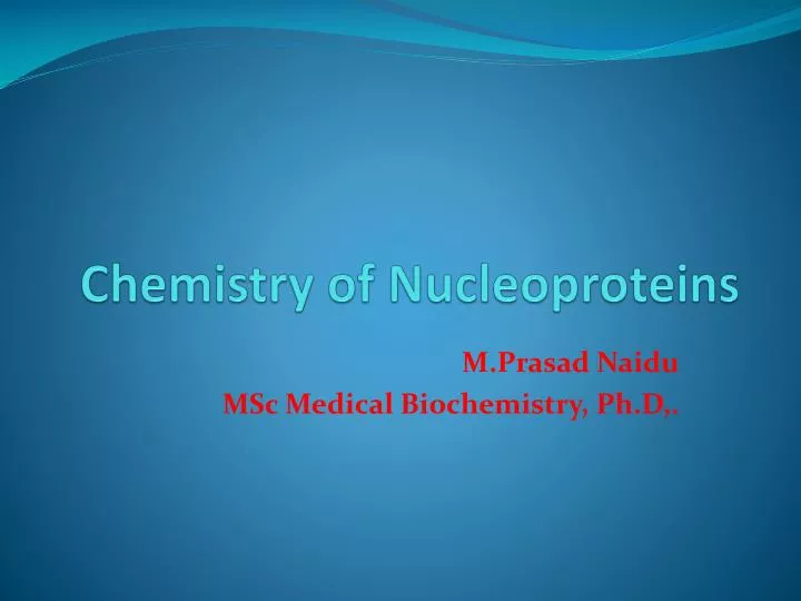 chemistry of nucleoproteins