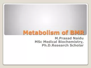 BMR OF METABOLISM