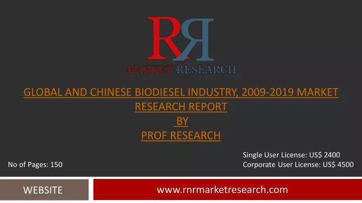 global and chinese biodiese l industry 2009 2019 market research report by prof research