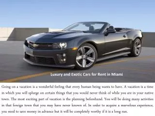 Luxury and Exclusive Car Rental Service from Exotic Car Expr