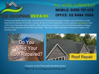Proper Roof Repairs may increase the life of your house