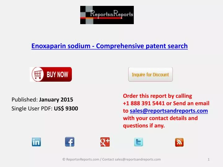 enoxaparin sodium comprehensive patent search