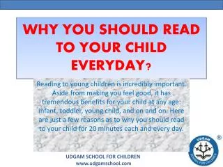 Why you should read to your child everyday