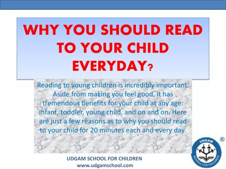 why you should read to your child everyday
