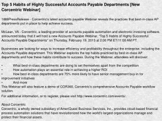 Top 5 Habits of Highly Successful Accounts Payable