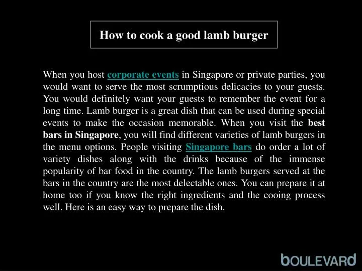 how to cook a good lamb burger