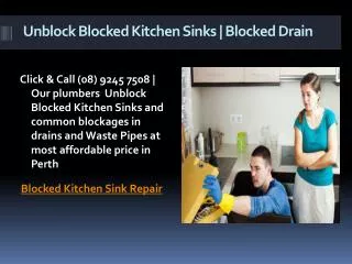 Unblock blocked kitchen sinks | Waste pipes