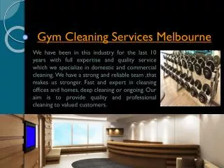 Gym Cleaning Service Melbourne